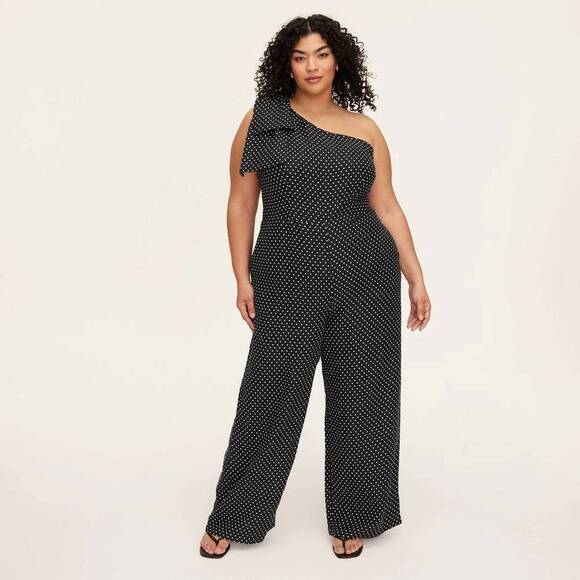 kate spade Pants - New Kate Spade, Target Size 18 Mini Polka Dot Jumpsuit Black/White (1X Plus) NWT